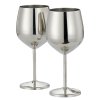 Sada 2 nerezových pohárov na víno – elegantný strieborný lesk 500 ml