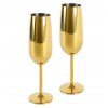 Sada 2 nerezových pohárov na šampanské – zlatý elegantný dizajn 250 ml