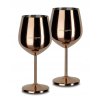Sada 2 elegantných nerezových pohárov na víno – medený lesklý dizajn 500 ml