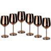 Sada 6 elegantných nerezových pohárov na víno – medený lesklý dizajn 500 ml