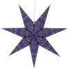 Vianočná hviezda 60 cm – bordovo-fialová dekorácia s vitrážnym vzorom na zavesenie