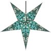 Vianočná hviezda 60 cm – svietiaca dekorácia s tyrkysovo-zeleným vitrážnym vzorom