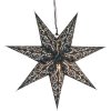 Svietiaca vianočná hviezda 60 cm – čierna s jemným svetlomodrým vitrážnym vzorom