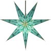 Vianočná hviezda 60 cm – svietiaca tyrkysová dekorácia s bielym vitrážnym vzorom