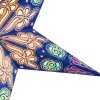 Detail vianočnej hviezdy 60 cm – kráľovsky modrá s pestrofarebným vitrážnym vzorom