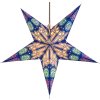Vianočná hviezda 60 cm – svietiaca kráľovsky modrá s farebným vitrážnym vzorom