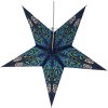 Svietiaca vianočná hviezda 60 cm – modrý vitrážny vzor s jemným žiarením