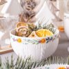 Vianočná porcelánová miska Hrejivá zima s motívom pomarančov a vetvičiek – ideálna na servírovanie sladkostí
