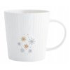Porcelánový hrnček Zimný lesk s reliéfnym vzorom svetra a zlatými vločkami – objem 380 ml
