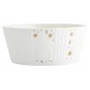 Biela porcelánová miska Zimný lesk so zlatými a striebornými vločkami, priemer 14,5 cm – elegantný zimný dizajn
