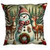 Vianočná obliečka so snehuliakom a sobmi – elegantný motív 40x40 cm