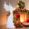 LED vianočný anjel s trúbkou – svetelná dekorácia pri krbe v interiéri