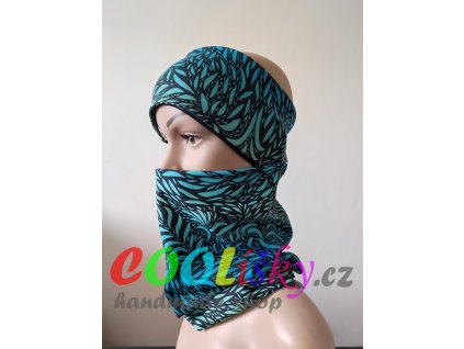 Multifunkční tunel černozelené lístky