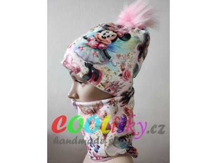 Zimní holčičí čepice s nákrčníkem Minnie