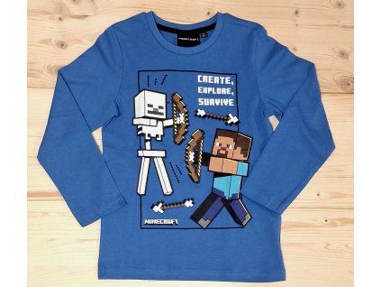 Triko Minecraft modré