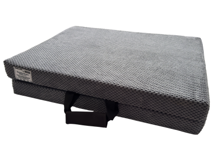Folding orthopedic mattress - gray velor/gray eco leather