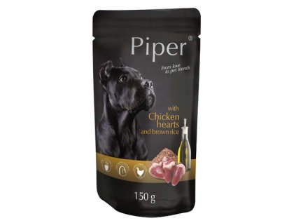 PIPER S KUŘECÍMI SRDÍČKY A HNĚDOU RÝŽÍ 150 g