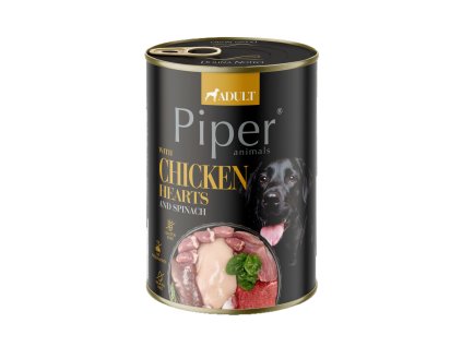 PIPER CON CUORI DI POLLO, SPINACI E RISO INTEGRALE 400 g