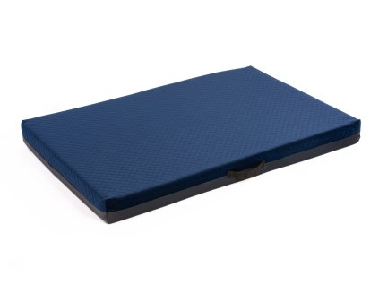 Bed - quilted velor dark blue/black eco leather