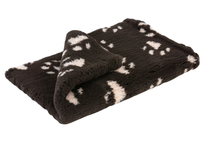 Vet Bed Dog Mat - Dark Brown/Beige Paws