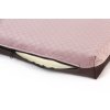Orthopedic bed - quilted velor in old pink/bottom brown eco leather