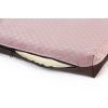 Kuschelbett - gestepptes Velours altrosa/braunes Kunstleder
