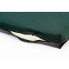 Kuschelbett - gestepptes Velours grün Material/braunes Kunstleder