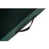 Orthopedic bed - quilted green velor material/brown eco leather