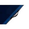 Bett – gestepptes Velours dunkelblau/schwarzes Öko-Leder
