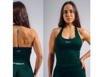 NEBBIA halter top 863 pine green 01 (1)