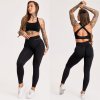 gym glamour solid black push up leginy