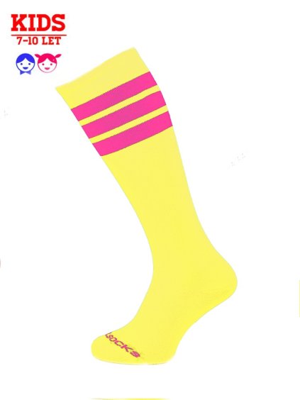 Coolsocks podkolenky Slim YELLOW/NEON PINK KIDS (7-10)