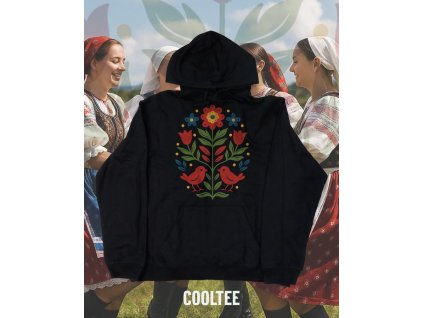 folklorna mikina unisex 4 cierna farebna