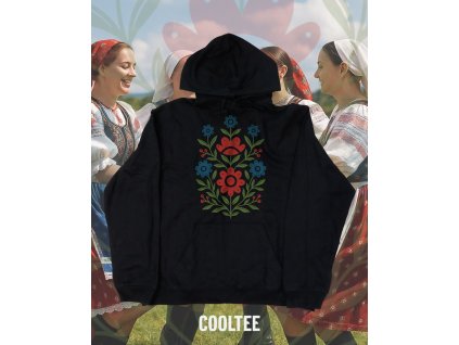 folklorna mikina unisex 6 cierna farebna