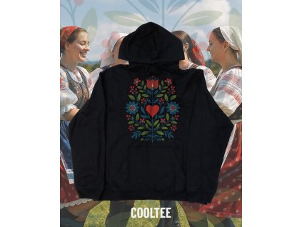 folklorna mikina unisex 8 cierna farebna