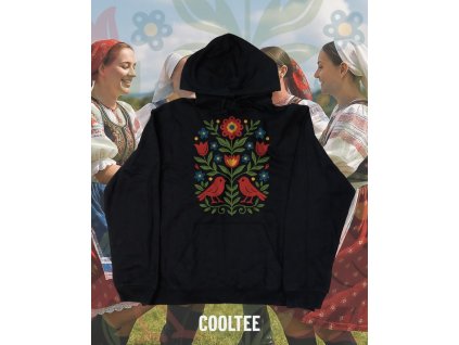 folklorna mikina unisex 10 cierna farebna