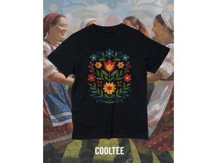 folklorne tricko panske 3 cierne farebna