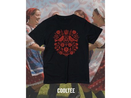 folklorne tricko panske 7 cierne cervena