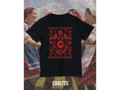 folklorne tricko panske 9 cierne cervena