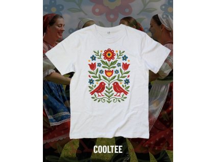 folklorne tricko panske 10 biele farebna