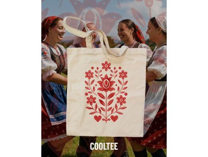 folklorna taska 2 natural cervena