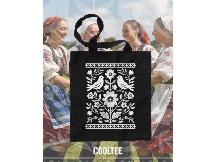 folklorna taska 9 cierna biela