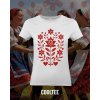 folklorne tricko damske 2 biele cervene