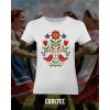 folklorne tricko damske 4 biele farebna