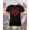 folklorne tricko damske 5 cierne cervena