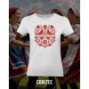 folklorne tricko damske 7 biele cervena