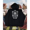 folklorna mikina unisex 2 cierna biela