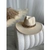 Klobouk béžový - s řetízkem - Oliver