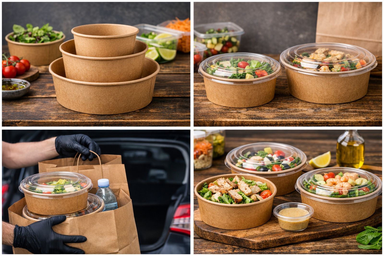Papírové misky na salát, které fungují v reálném gastro provozu