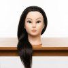 Cvičná hlava s umělými vlasy bruneta 60cm